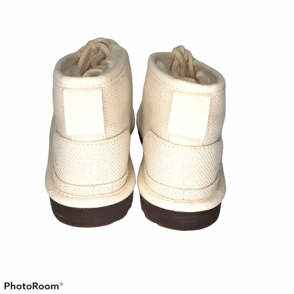 UGG Neumel Natural Canvas Booties Sz 7